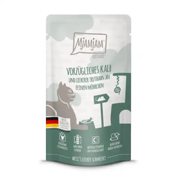 Quetschie - vorzügliches Kalb und leckerer Truthahn an feinen Möhrchen 300g
