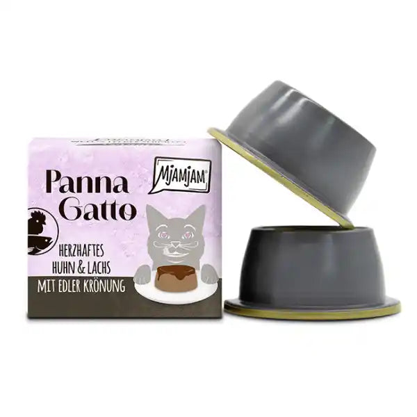 Panna Gatto- herzhaftes Huhn & Lachs mit edler Krönung 2 x 80g