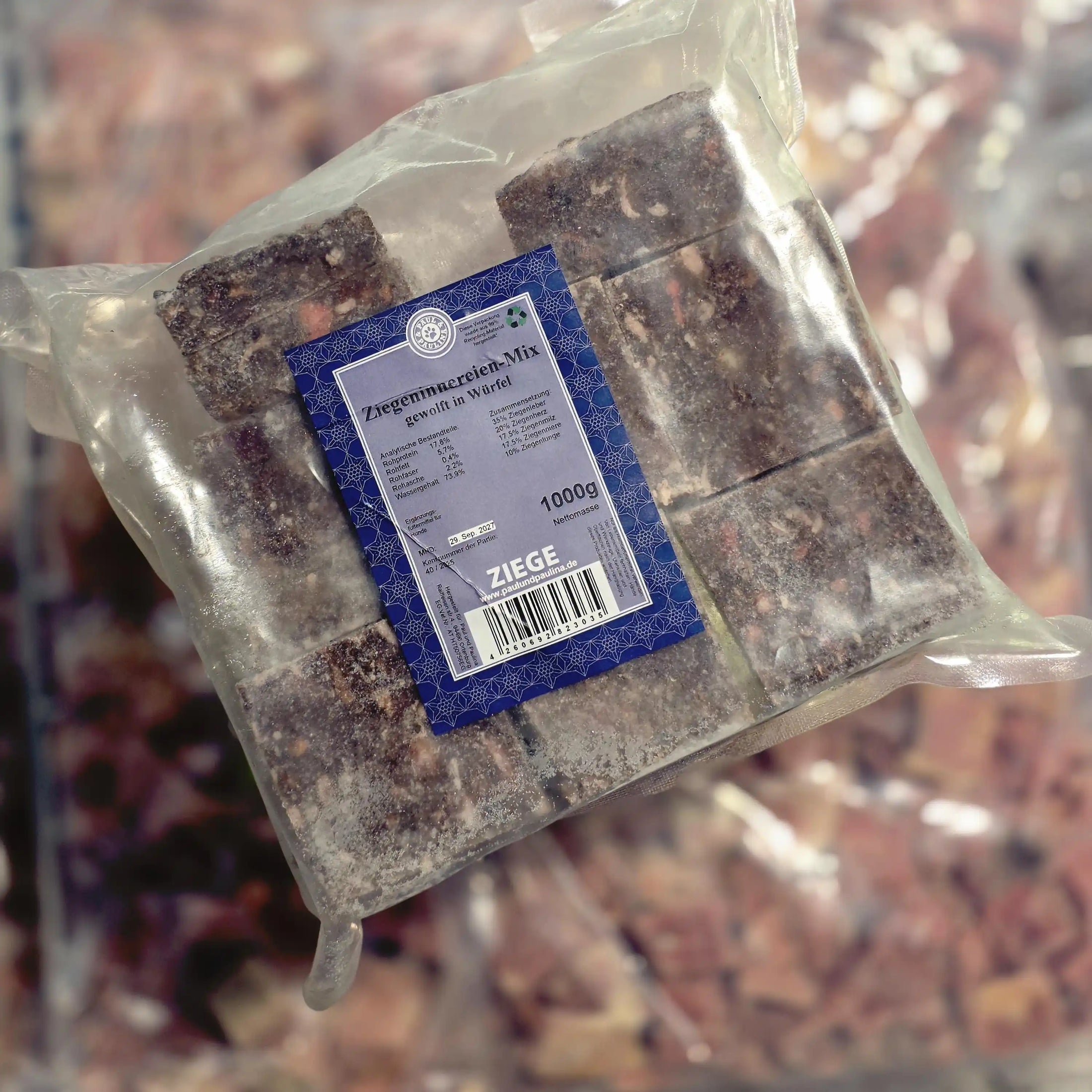 Ziegeninnereien-Mix gewolft in Würfel 1000g